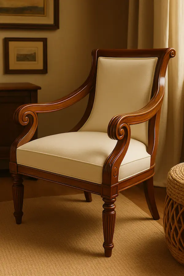 Belgrave Regency Armchair styled in a traditional living room interior
