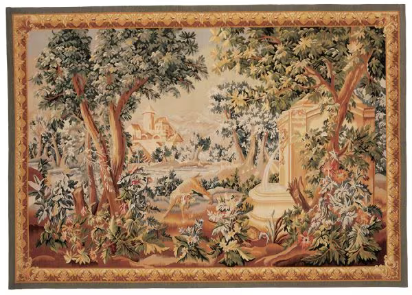 CHIEN À LA FONTAINE HANDWOVEN TAPESTRY
