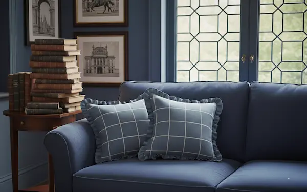 Glen Ruffle Linen Cushion - Image 2