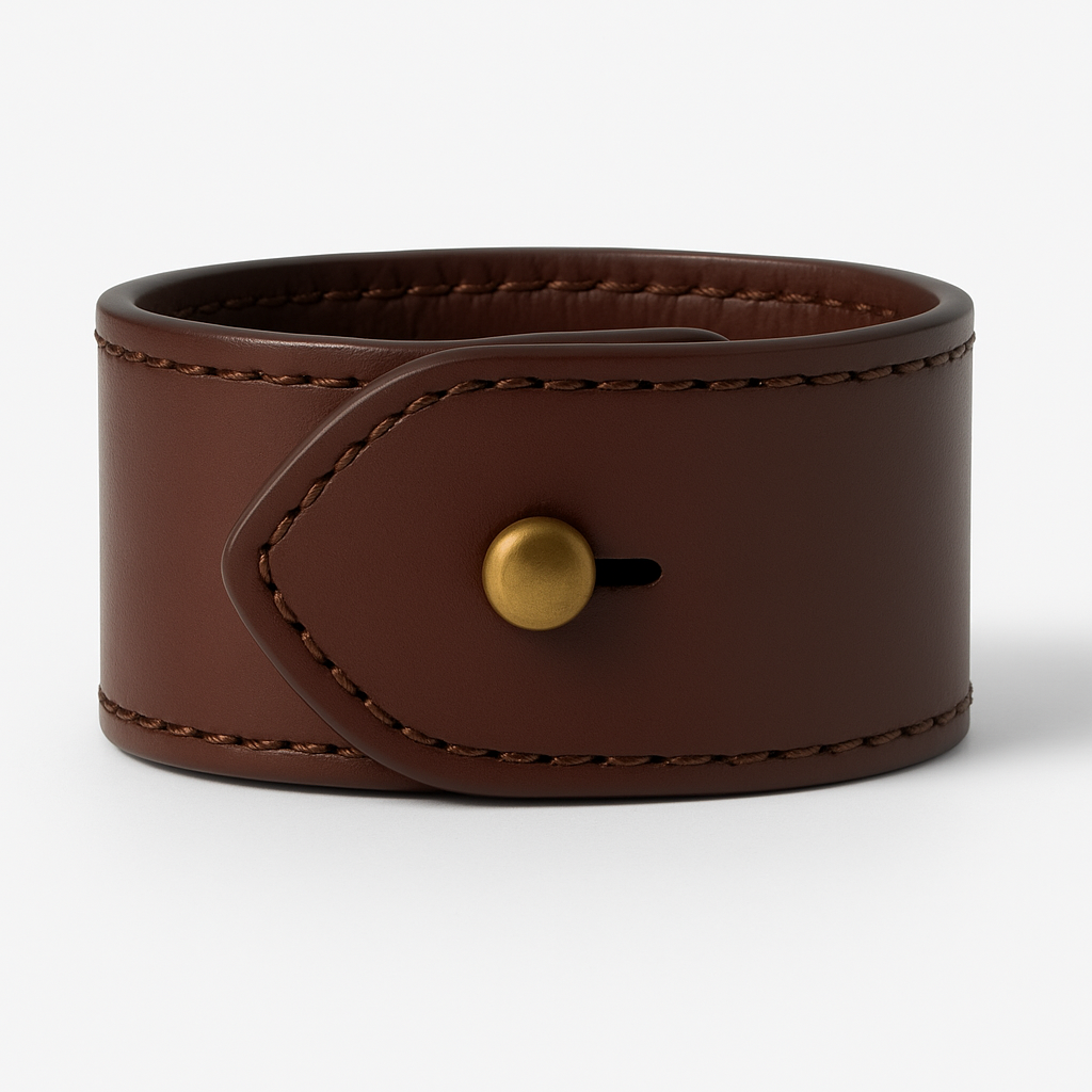 HERITAGE LEATHER NAPKIN RING — TAN
