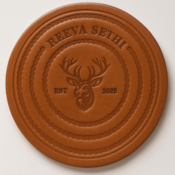 LEATHER CLADDED COASTER SET – Set of 4