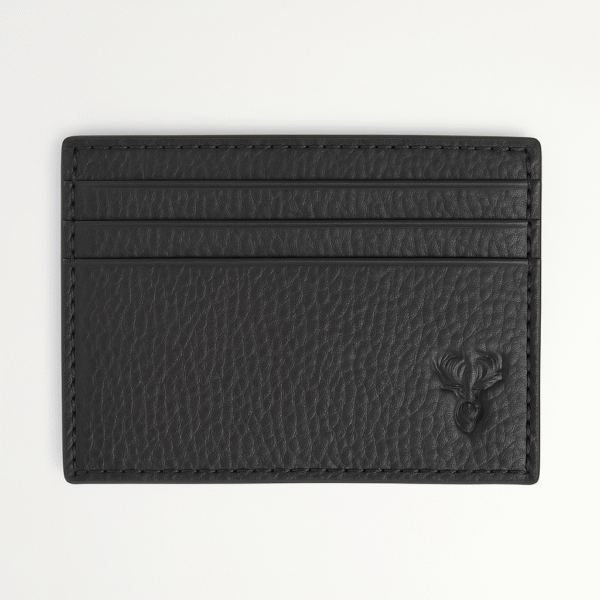 LEATHER PEBBLED CARD CASE - TAN