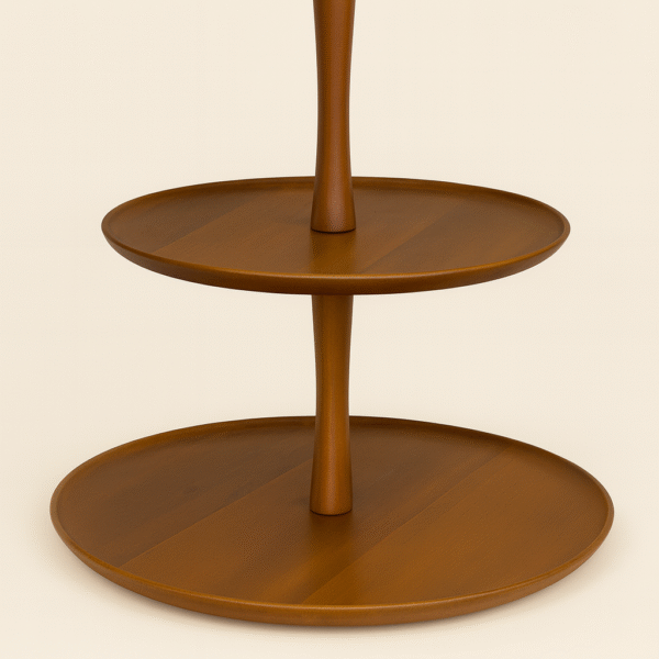 MAHOGANY TWO-TIER SERVING STAND