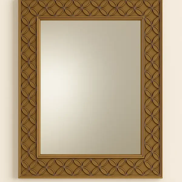 Wexford Rosette Mirror – Hand-Carved Solid Teak